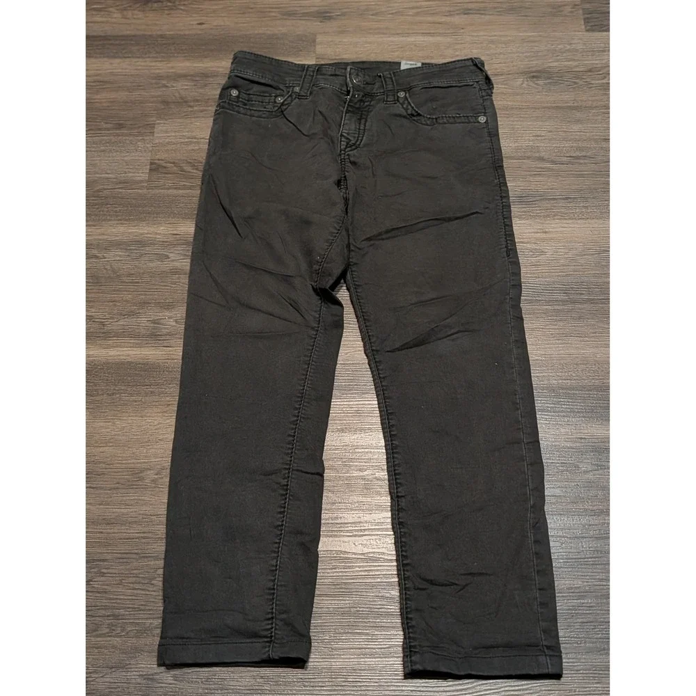 True Religion Geno Relaxed Slim Jeans Black Mens Size 29 Horseshoe Stitching